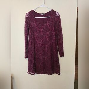 Charlotte Russe Purple Sheath Long Sleeve Dress